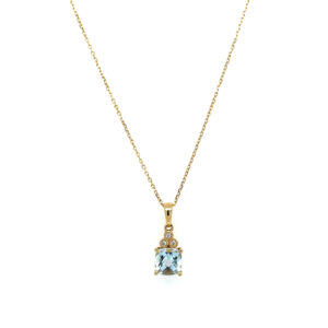 Yellow Gold Aquamarine Necklace