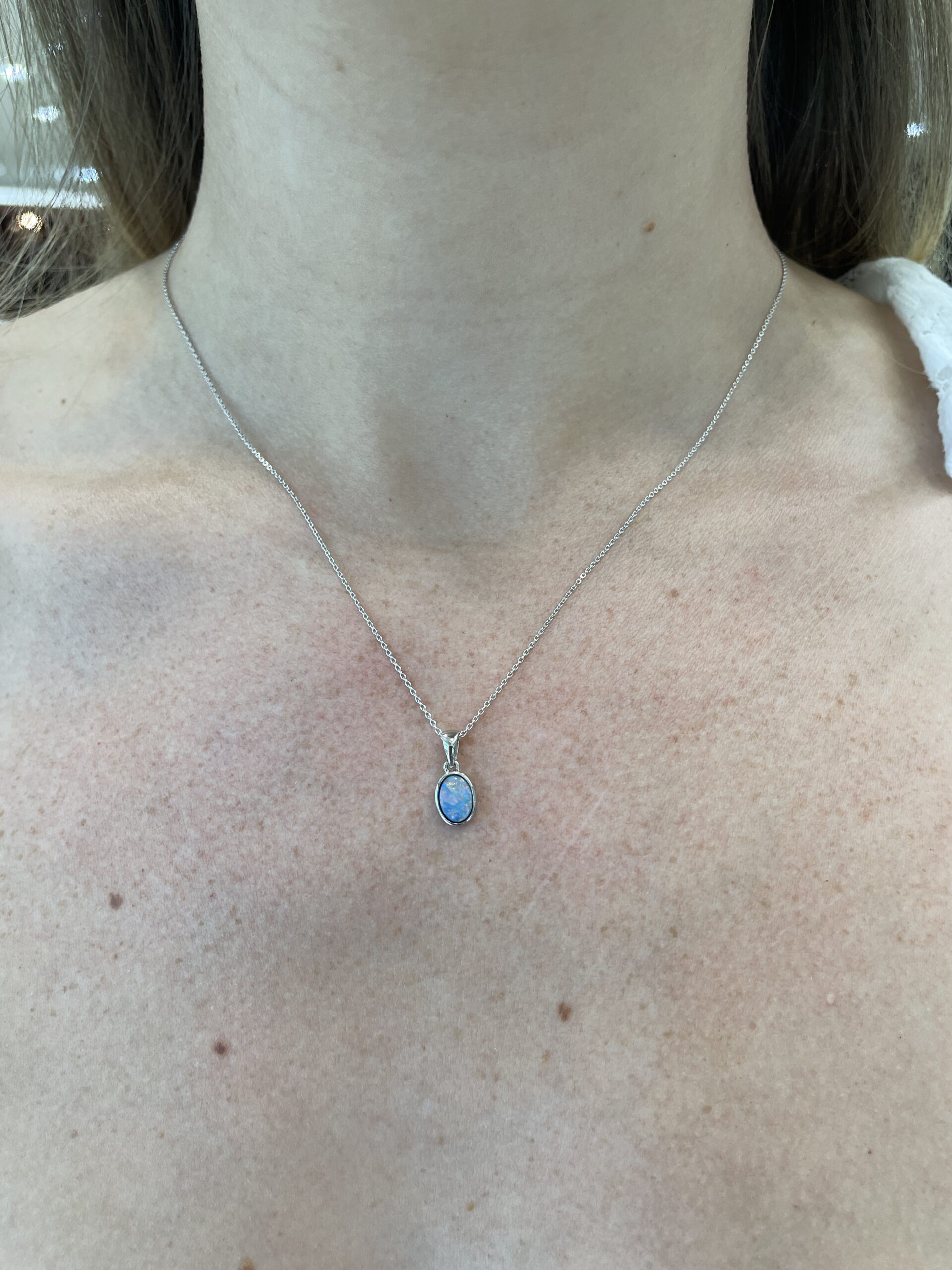 White Gold Boulder Opal Necklace