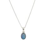 White Gold Boulder Opal Necklace