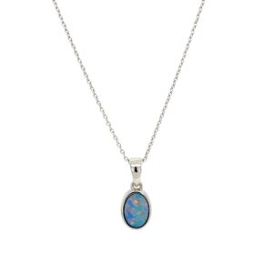 White Gold Boulder Opal Necklace