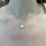 White Gold Freshwater Pearl Drop Necklace