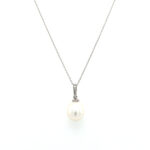 White Gold Freshwater Pearl Drop Necklace