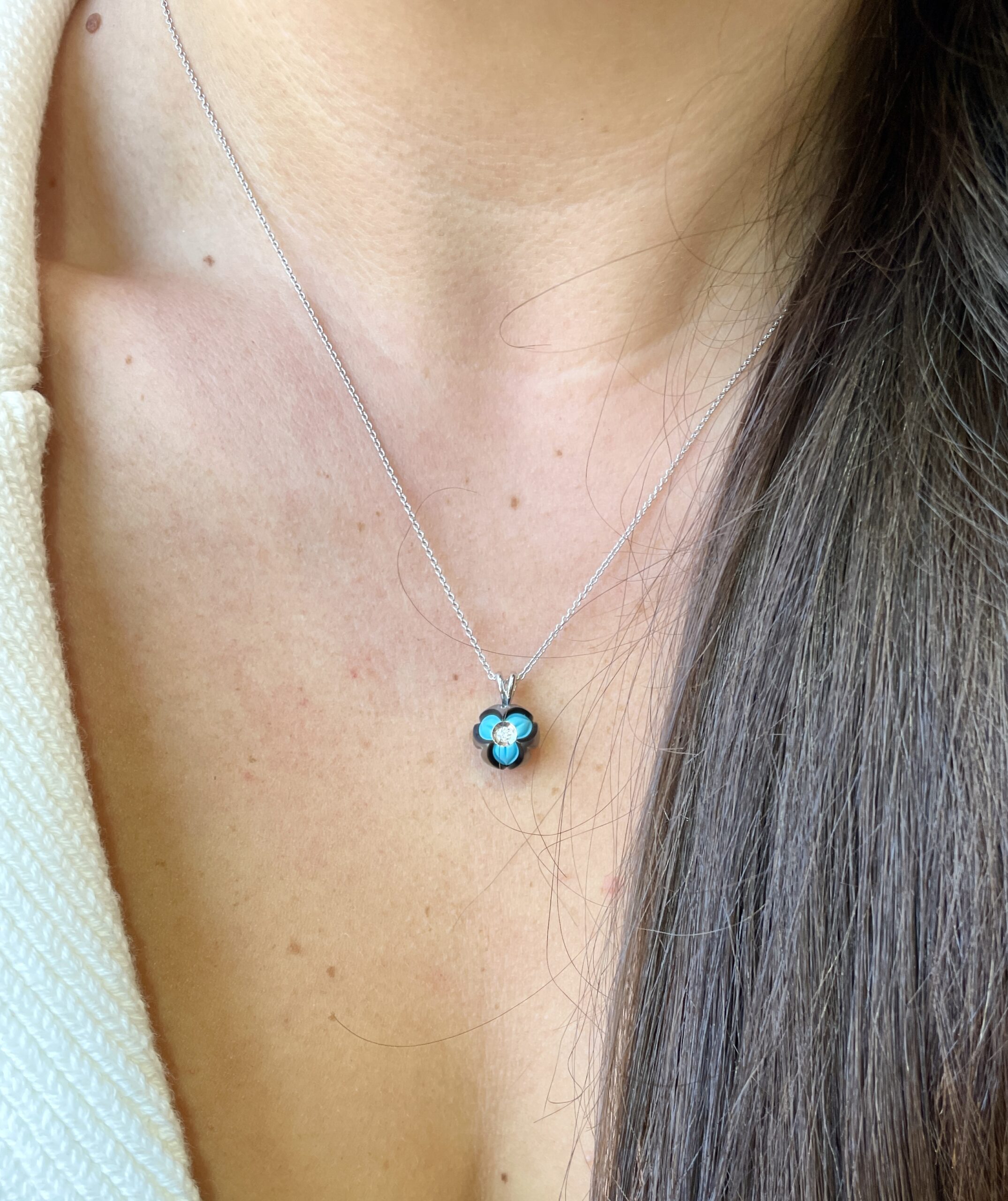 Turquoise & Black Pearl Necklace
