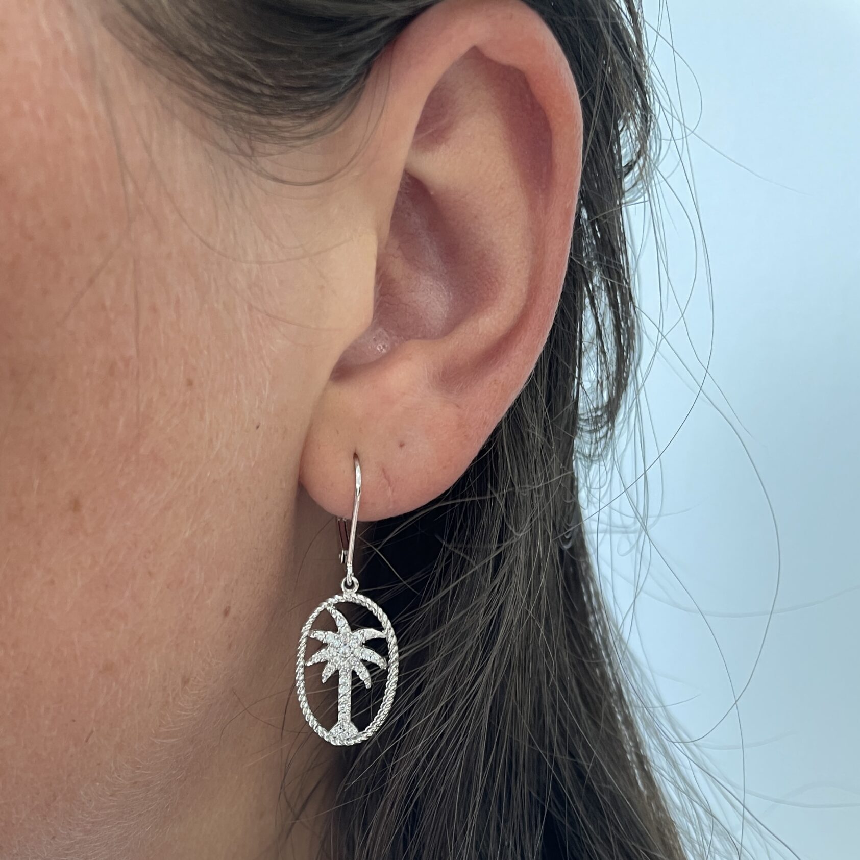 Sterling Silver Palmetto Tree Earrings