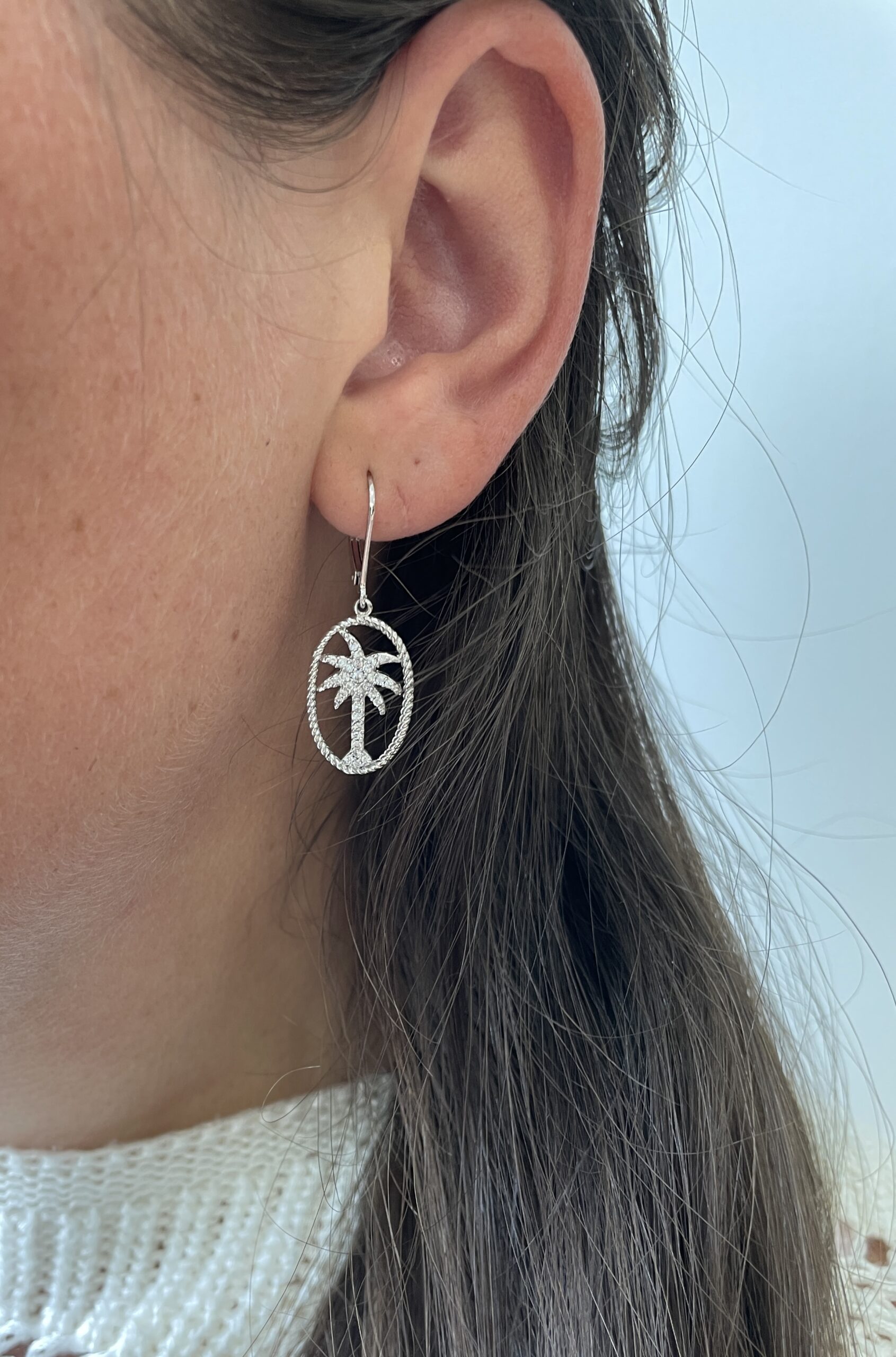 Sterling Silver Palmetto Tree Earrings