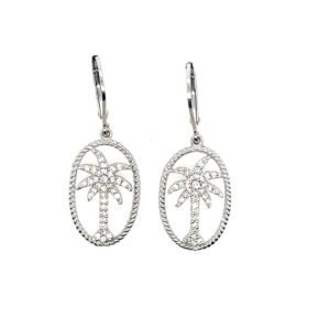 Sterling Silver Palmetto Tree Earrings