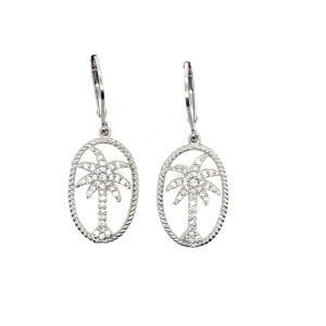 Sterling Silver Palmetto Tree Earrings