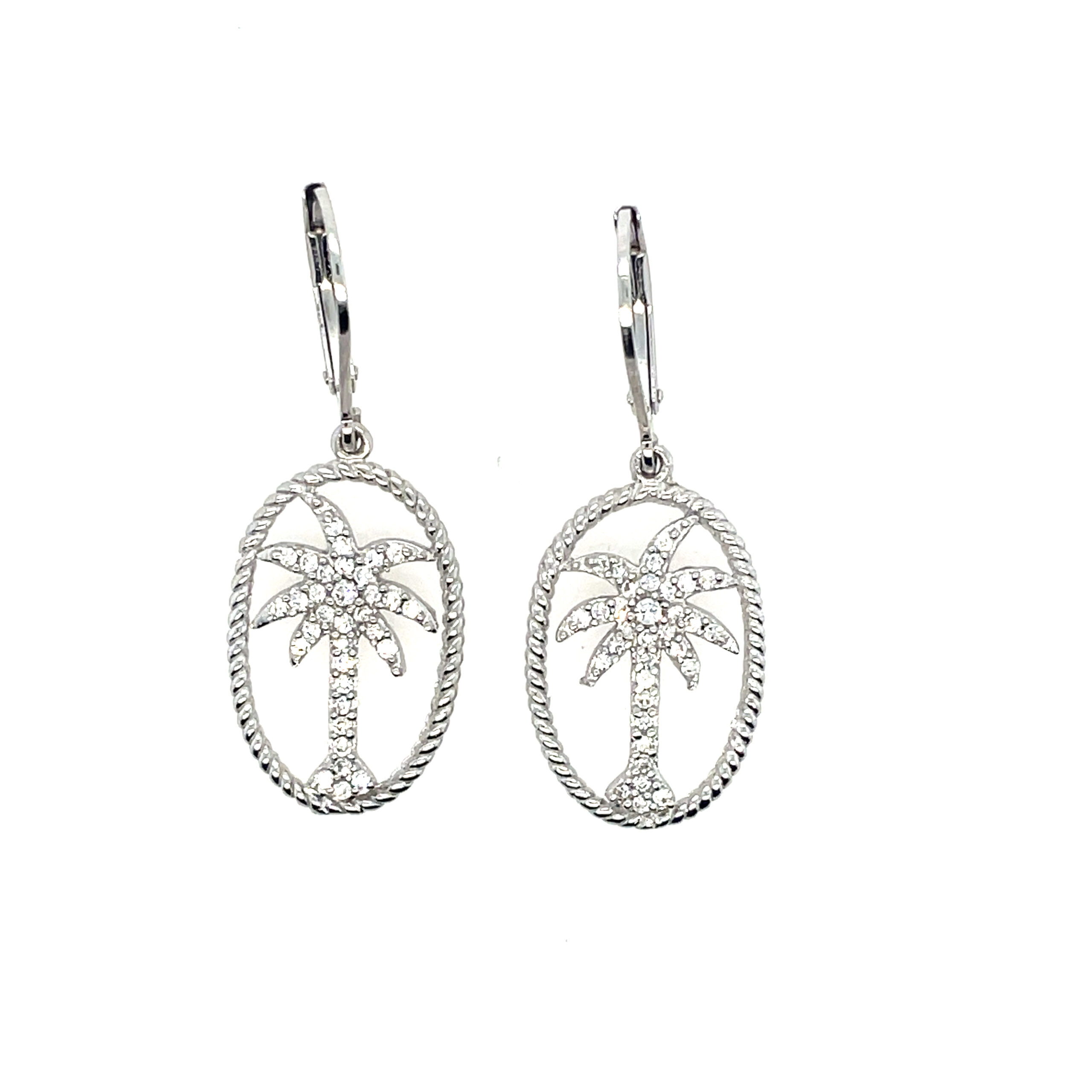 Sterling Silver Palmetto Tree Earrings