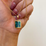 Estate:  Yellow Gold Opal Mosaic Necklace