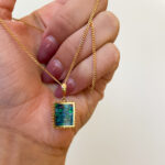 Estate: Yellow Gold Opal Mosaic Necklace