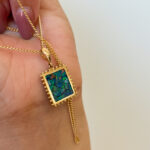 Estate:  Yellow Gold Opal Mosaic Necklace