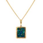 Estate:  Yellow Gold Opal Mosaic Necklace