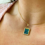 Estate: Yellow Gold Opal Mosaic Necklace