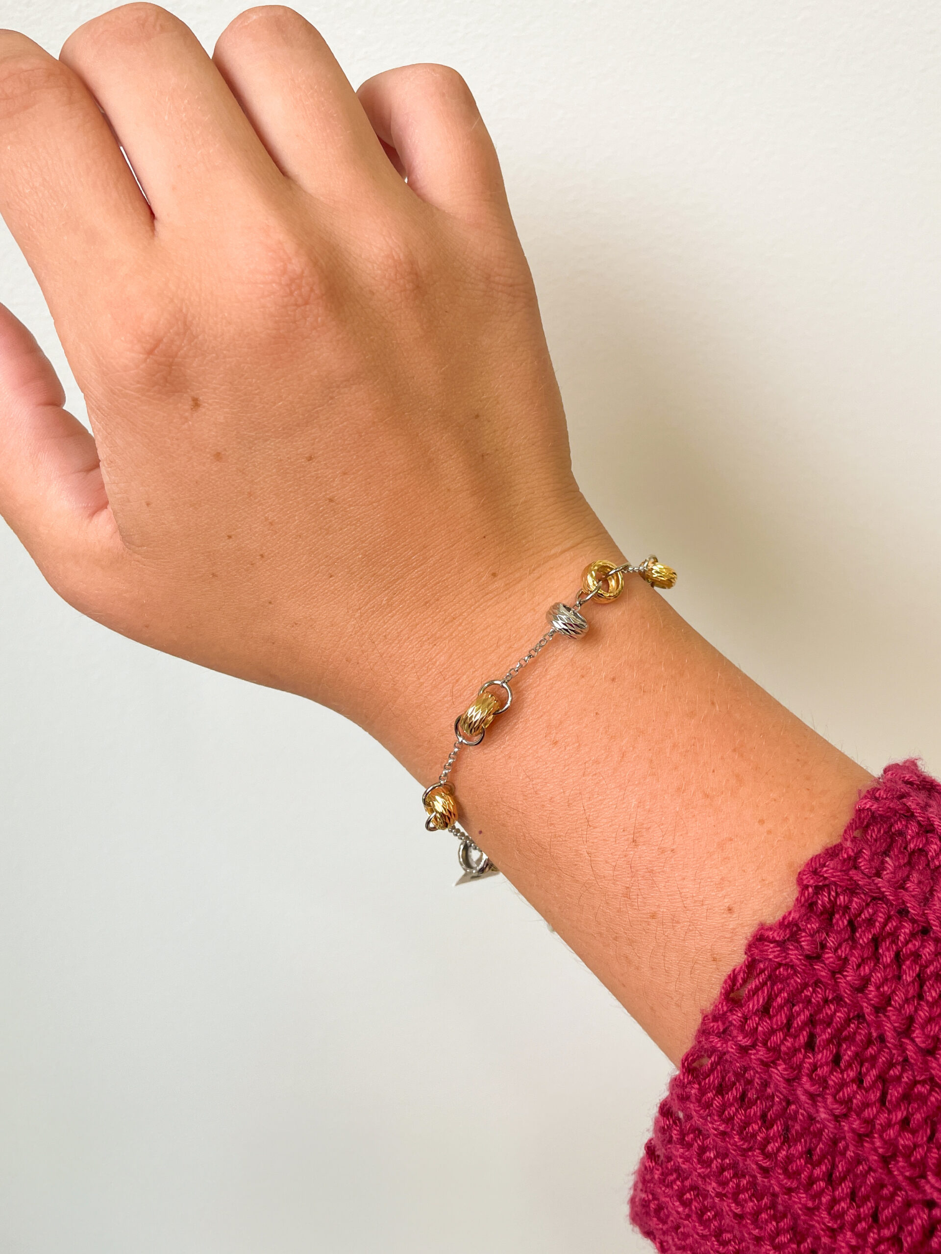 Sterling Silver & Yellow Gold-Plated Disk Bracelet