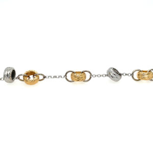 Sterling Silver & Yellow Gold-Plated Disk Bracelet