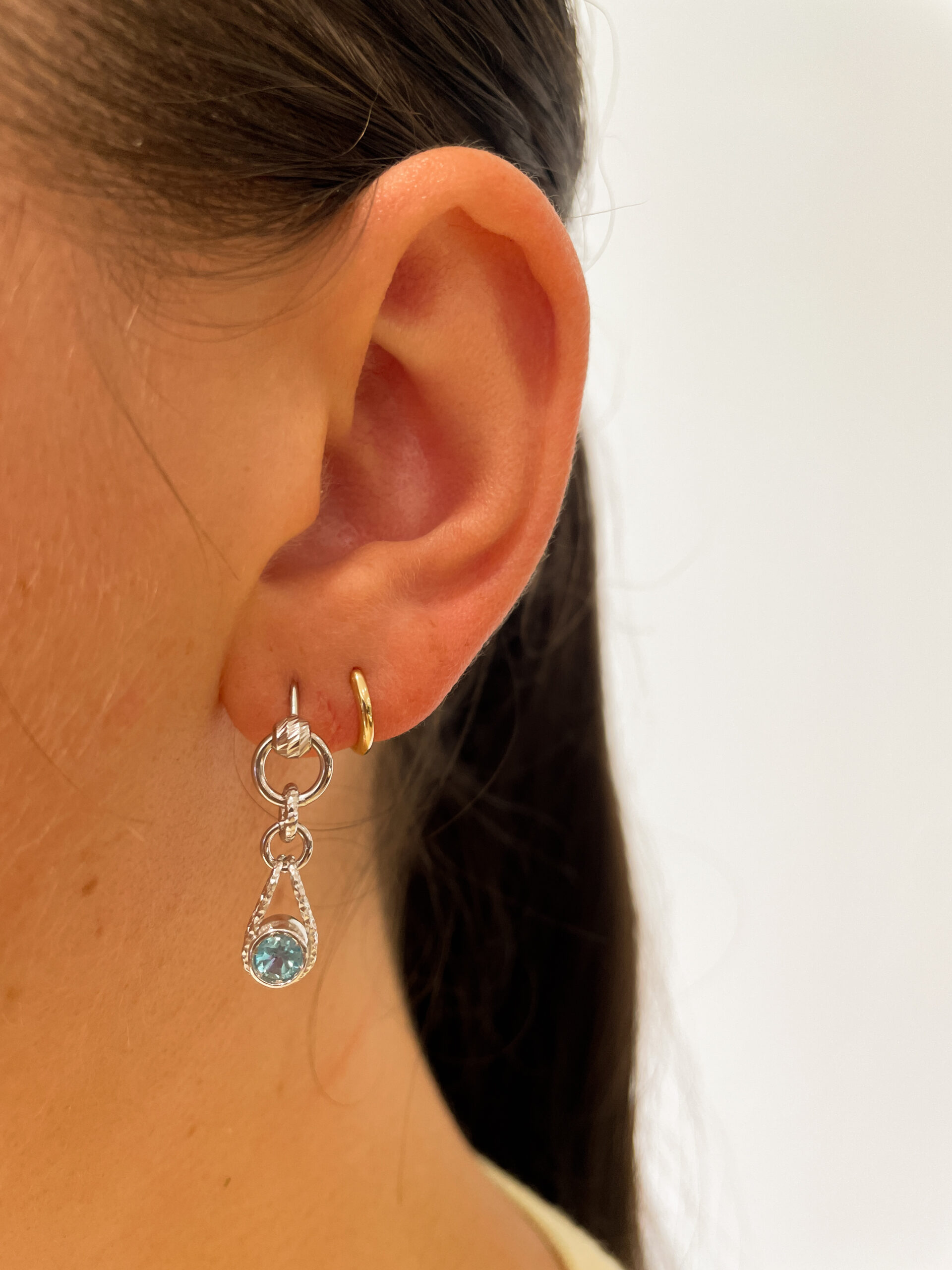 Sterling Silver Amethyst & Blue Topaz Reversible Earrings