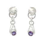 Sterling Silver Amethyst & Blue Topaz Reversible Earrings