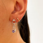 Sterling Silver Amethyst & Blue Topaz Reversible Earrings