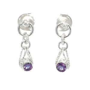 Sterling Silver Amethyst & Blue Topaz Reversible Earrings