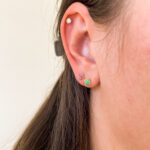 Yellow Gold Quatrefoil Ruby Earrings