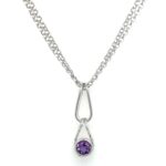 Sterling Silver Amethyst & Blue Topaz Reversible Necklace