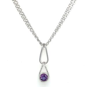 Sterling Silver Amethyst & Blue Topaz Reversible Necklace