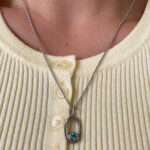 Sterling Silver Amethyst & Blue Topaz Reversible Oval Necklace