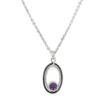 Sterling Silver Amethyst & Blue Topaz Reversible Oval Necklace