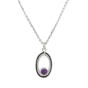 Sterling Silver Amethyst & Blue Topaz Reversible Oval Necklace