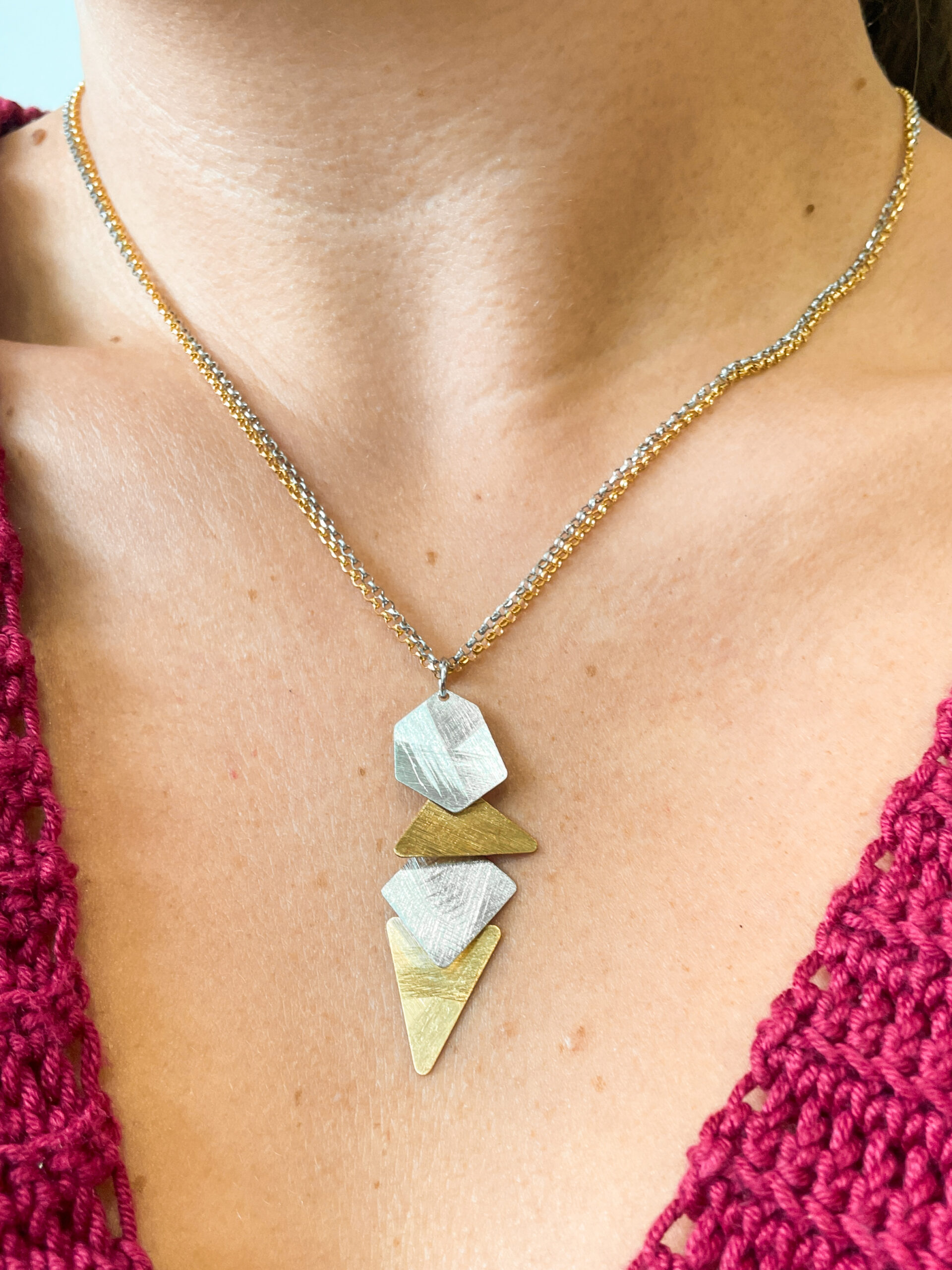 Sterling Silver & Yellow Gold-Plated Geomatrix Necklace