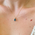 Yellow Gold London Blue Topaz Necklace