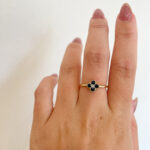 Yellow Gold Quatrefoil Sapphire Ring