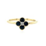 Yellow Gold Quatrefoil Sapphire Ring