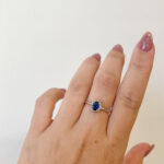White Gold Sapphire and Diamond Ring