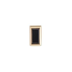 Single Yellow Gold Mini Bezel-Set Baguette Black Diamond Stud Earring