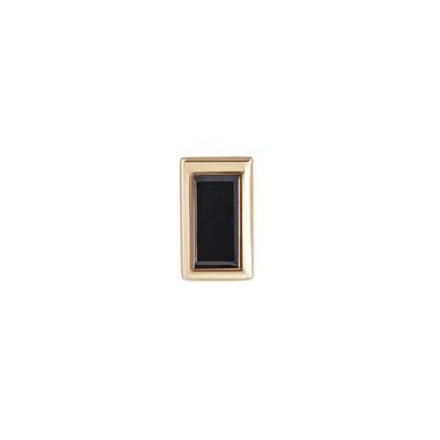 Single Yellow Gold Mini Bezel-Set Baguette Black Diamond Stud Earring