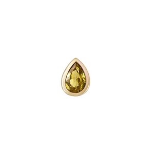 Single Yellow Gold Mini Pear-Shaped Bezel-Set Yellow Sapphire Stud Earring