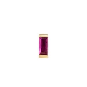 Single Yellow Gold Mini Baguette Ruby Stud Earring