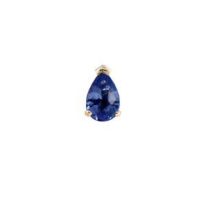 Single Yellow Gold Mini Pear Sapphire Stud Earring