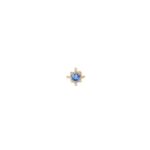 Single Yellow Gold Mini Dala Sapphire Stud Earring