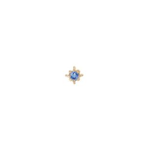 Single Yellow Gold Mini Dala Sapphire Stud Earring