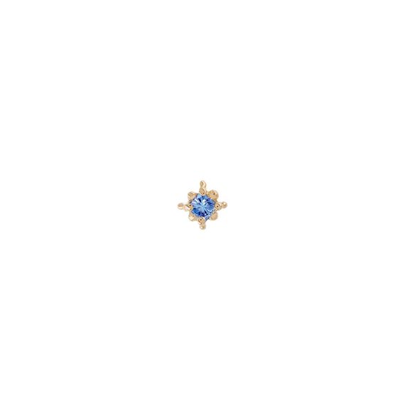 Single Yellow Gold Mini Dala Sapphire Stud Earring