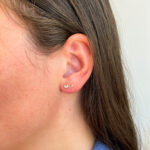 Single Yellow Gold Reverse-Set Diamond Stud Earring