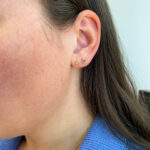 Single Yellow Gold Mini Pear-Shaped Bezel-Set Opal Stud Earring