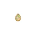 Single Yellow Gold Mini Pear-Shaped Bezel-Set Opal Stud Earring
