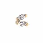 Single Yellow Gold Marquise Diamond Stud Earring