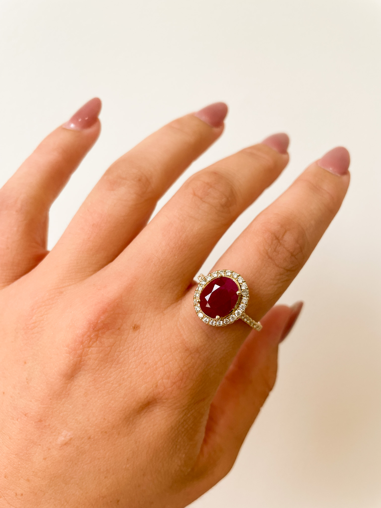 Yellow Gold Ruby Ring with Diamonds