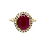 Yellow Gold Ruby Ring with Diamonds