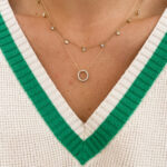 Yellow Gold Circle Diamond Necklace