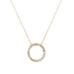 Yellow Gold Circle Diamond Necklace